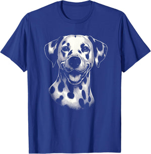 Dalmatian Dog Face Art Design and Men T-Shirt - T-Shirt | Royal