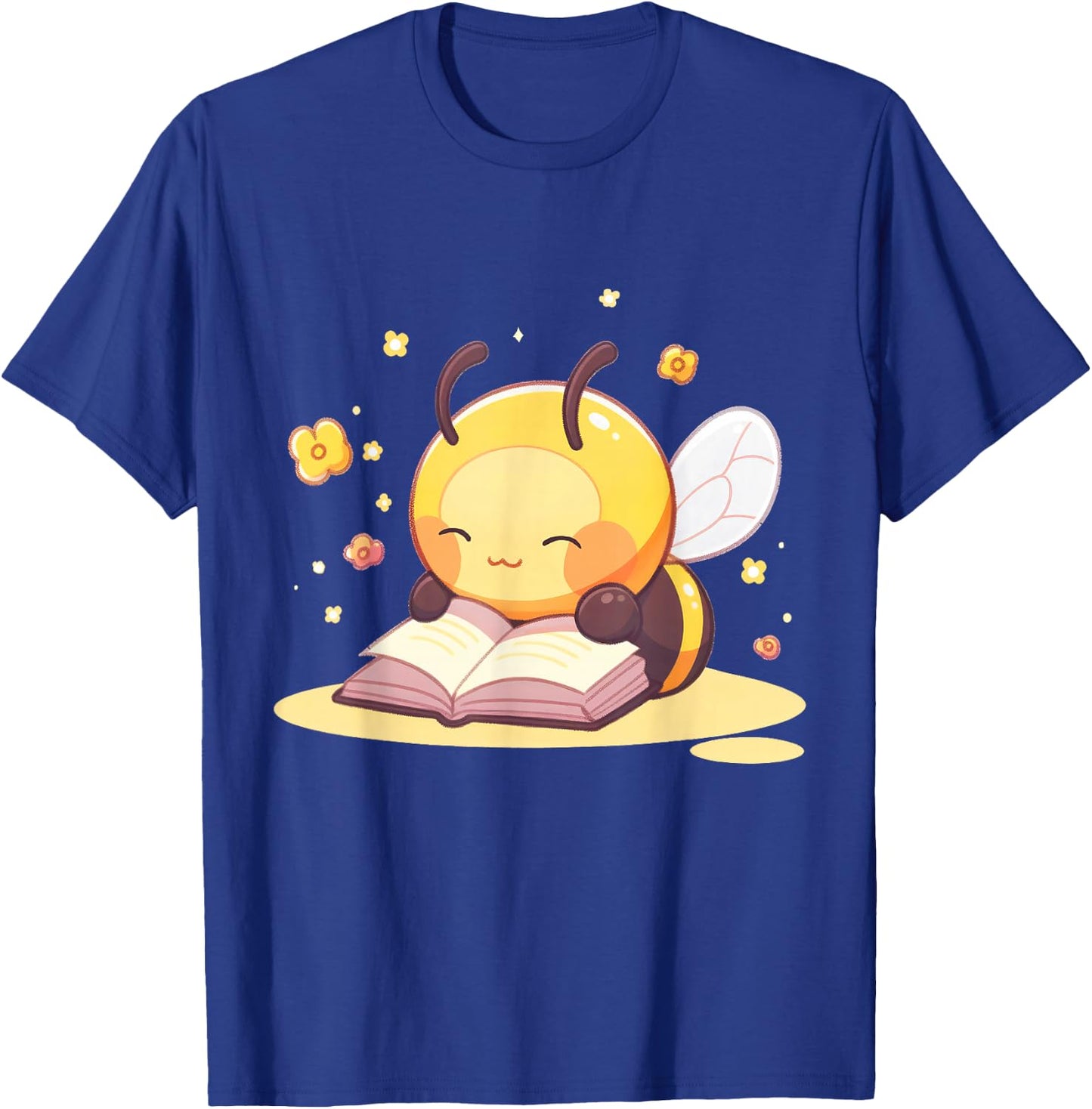 Cute Bee Reading A Book T-Shirt - T-Shirt | Royal