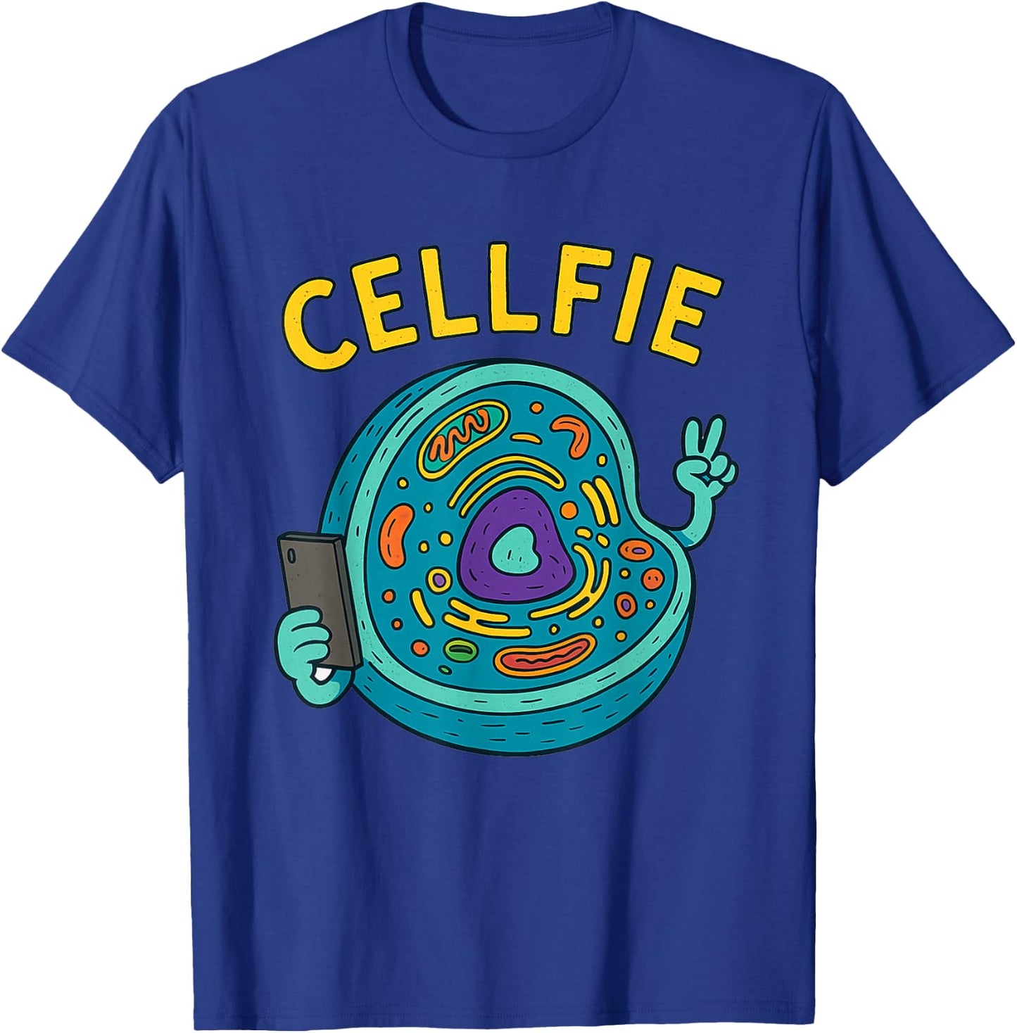 Cellfie Funny Biology Word Game Cell T-Shirt - T-Shirt | Royal