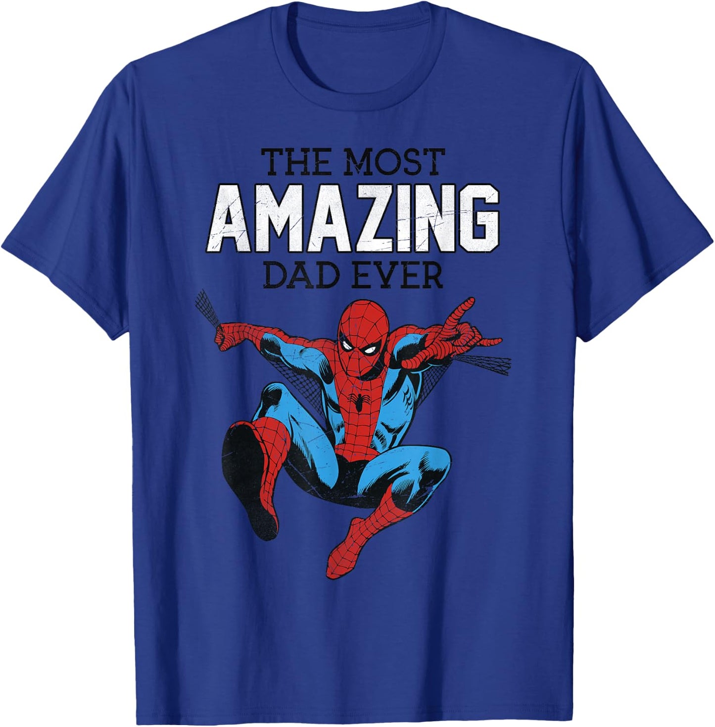 Marvel Spider-Man The Most Amazing Dad Ever Father's Day , Blue, S T-Shirt - T-Shirt | Royal