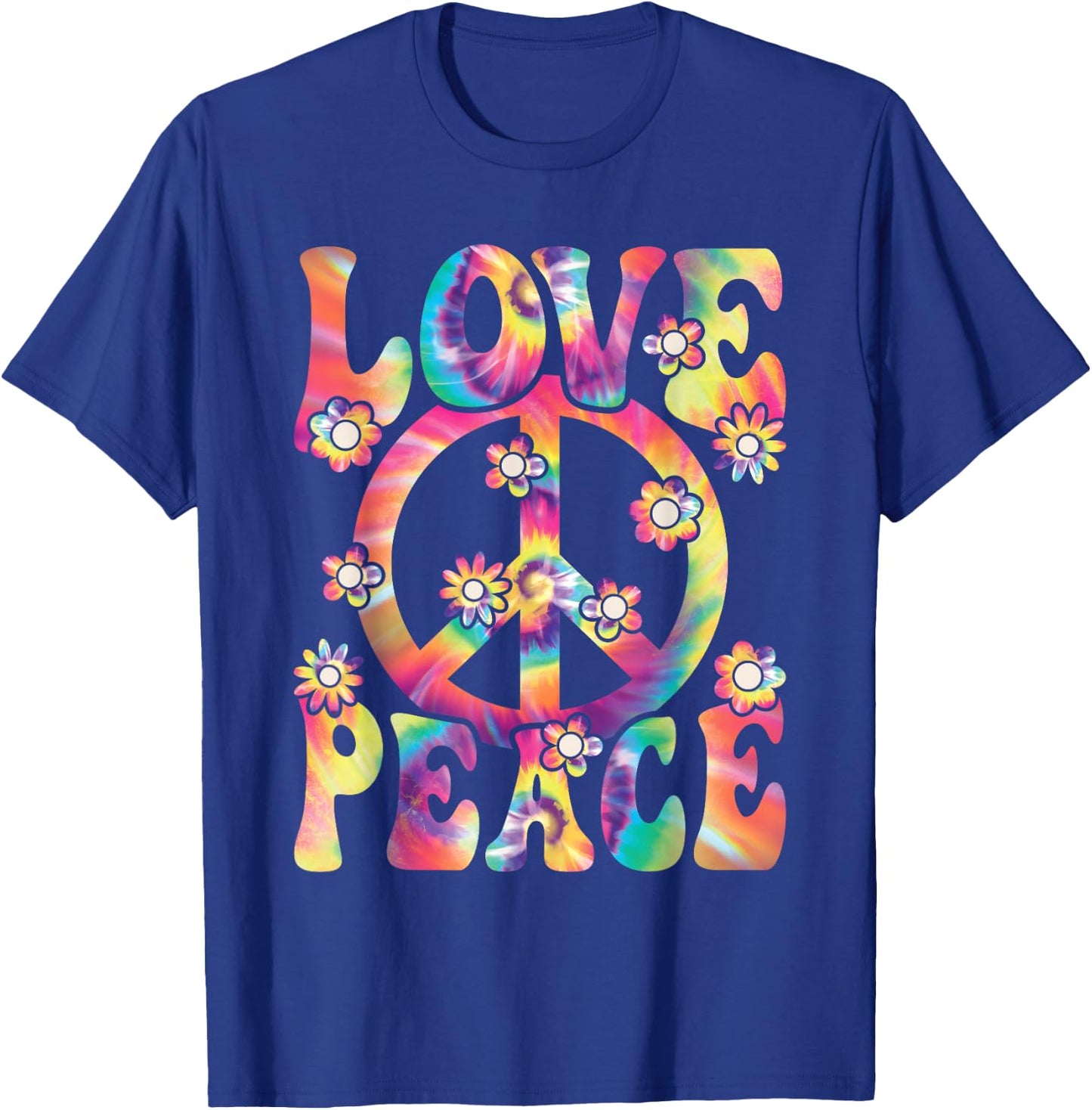 60s 70s Hippie Love Peace Groovy Party Outfit Retro , black T-Shirt - T-Shirt | Royal