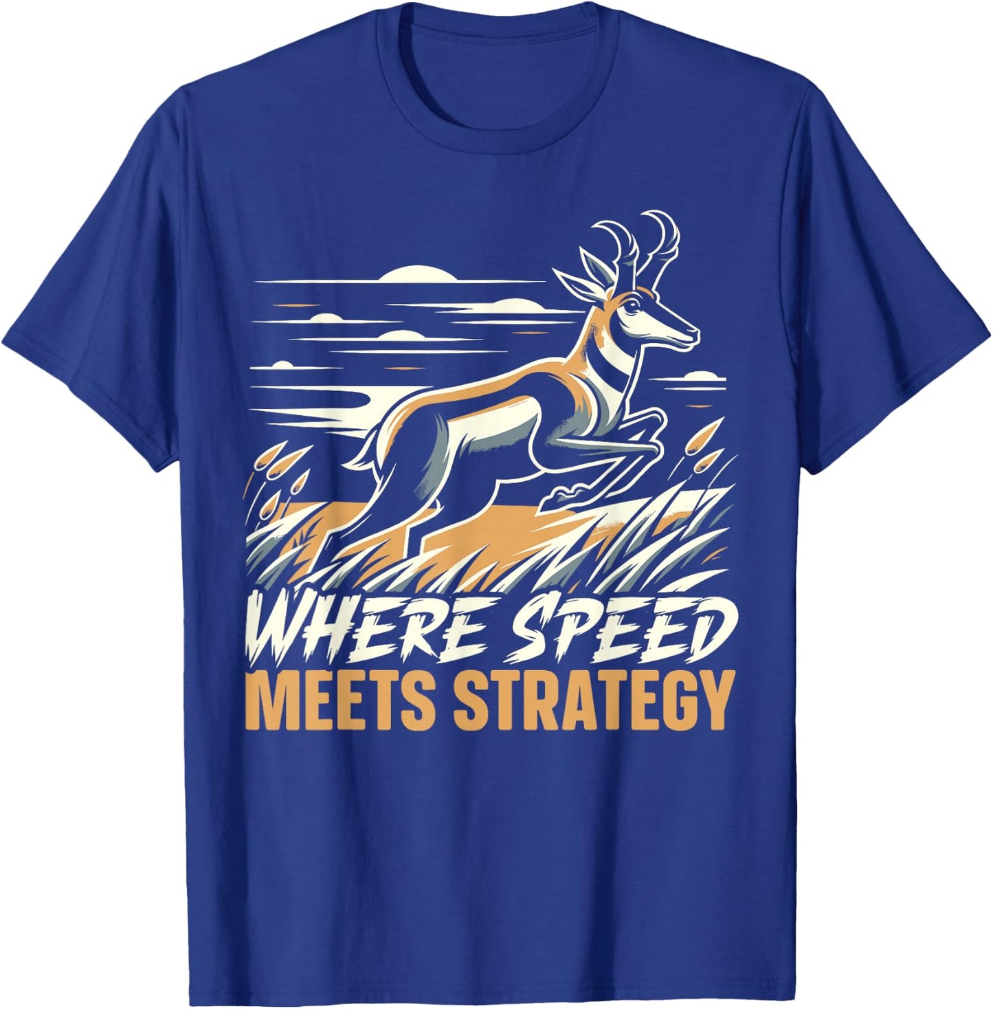 Pronghorn Hunter Animal Hunt Rifle Antelope Hunting T-Shirt - T-Shirt | Royal