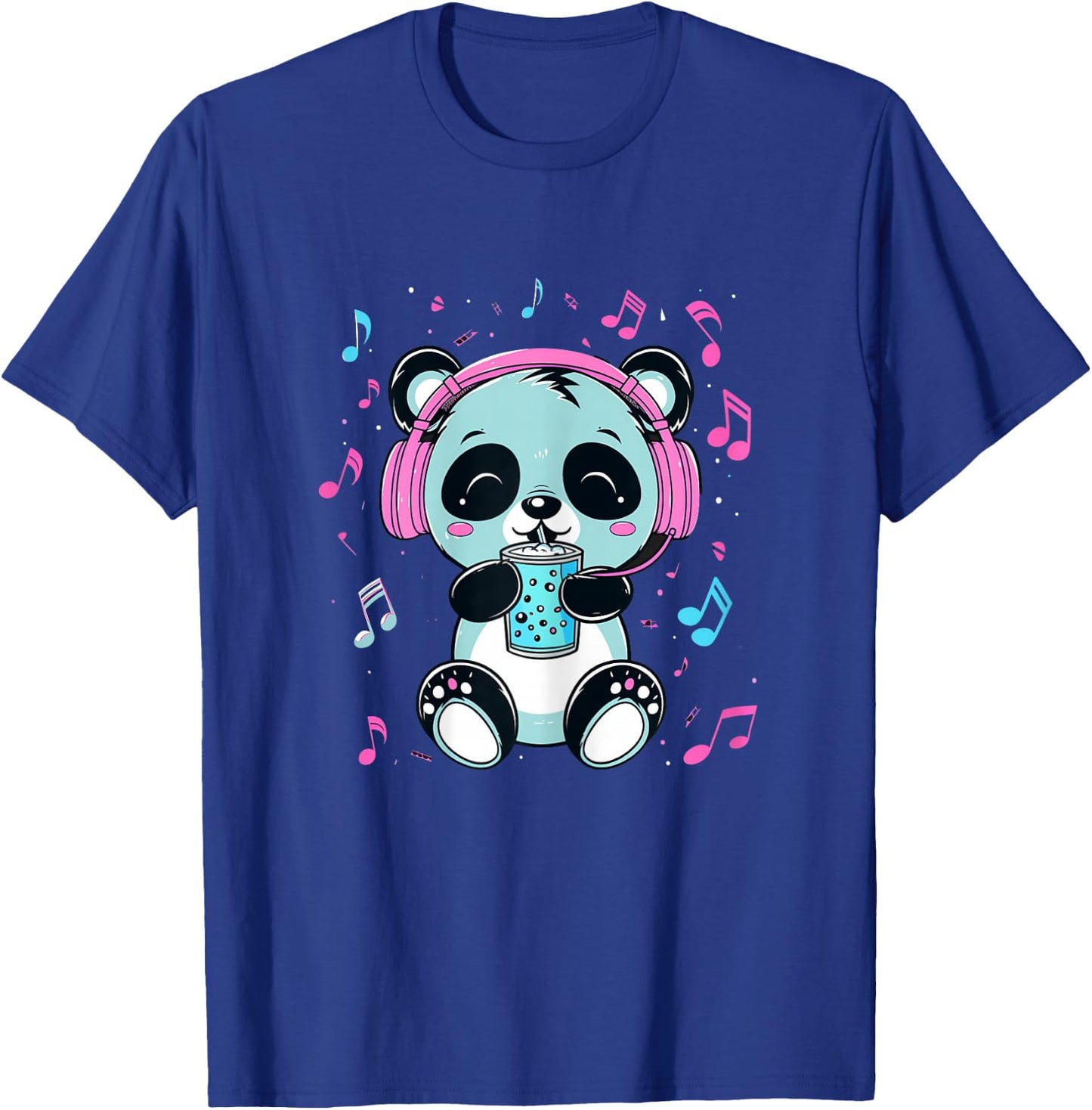 Panda Boba Tea Music K-Pop Cute Kawaii Children and Girls T-Shirt - T-Shirt | Royal