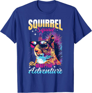 Funny Squirrel Animal Squirrel squad ready for adventure T-Shirt - T-Shirt | Royal