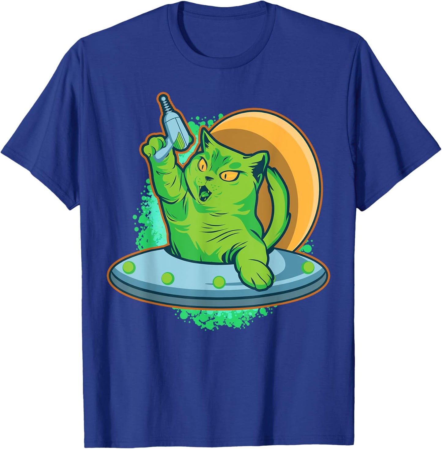 Selfie Cat Spotted UFO Alien Abduction Cat Meme Cat Lover T-Shirt - T-Shirt | Royal