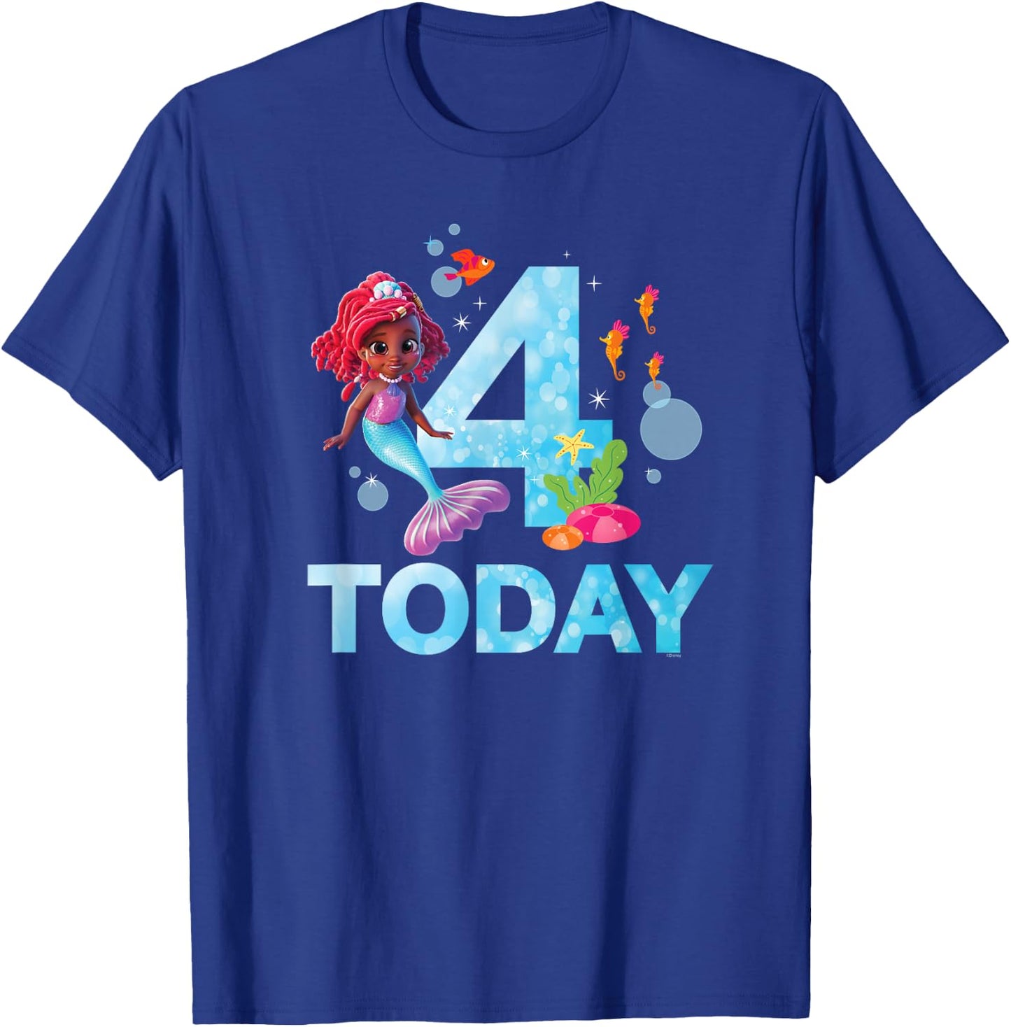Disney Junior’s Ariel Fourth Birthday 4 Years Old Today T-Shirt - T-Shirt | Royal