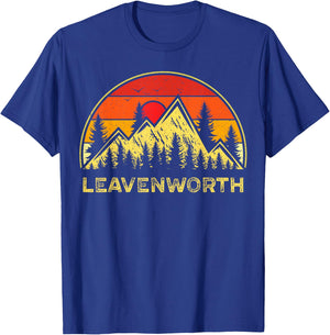Vintage Leavenworth Washington WA Mountains Hiking Souvenirs T-Shirt - T-Shirt | Royal