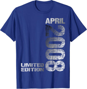 April 2008 Junge Mädchen 18. Geburtstag Limited Edition 18 T-Shirt - T-Shirt | Royal