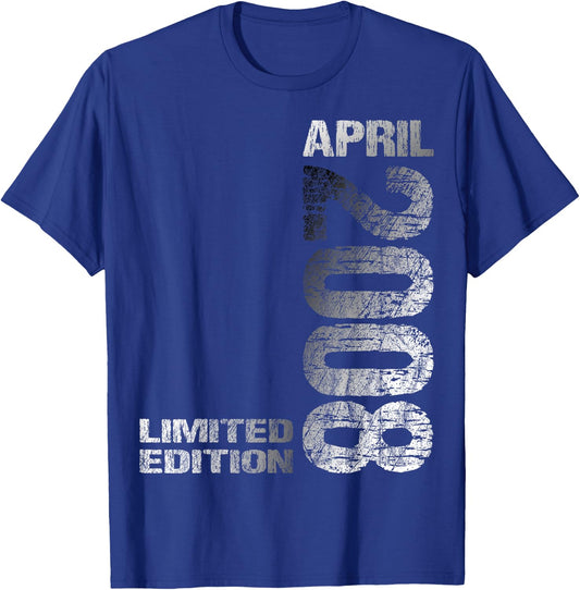 April 2008 Junge Mädchen 18. Geburtstag Limited Edition 18 T-Shirt - T-Shirt | Royal