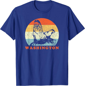 Washington Vintage Vacation Walrus & Seal T-Shirt - T-Shirt | Royal