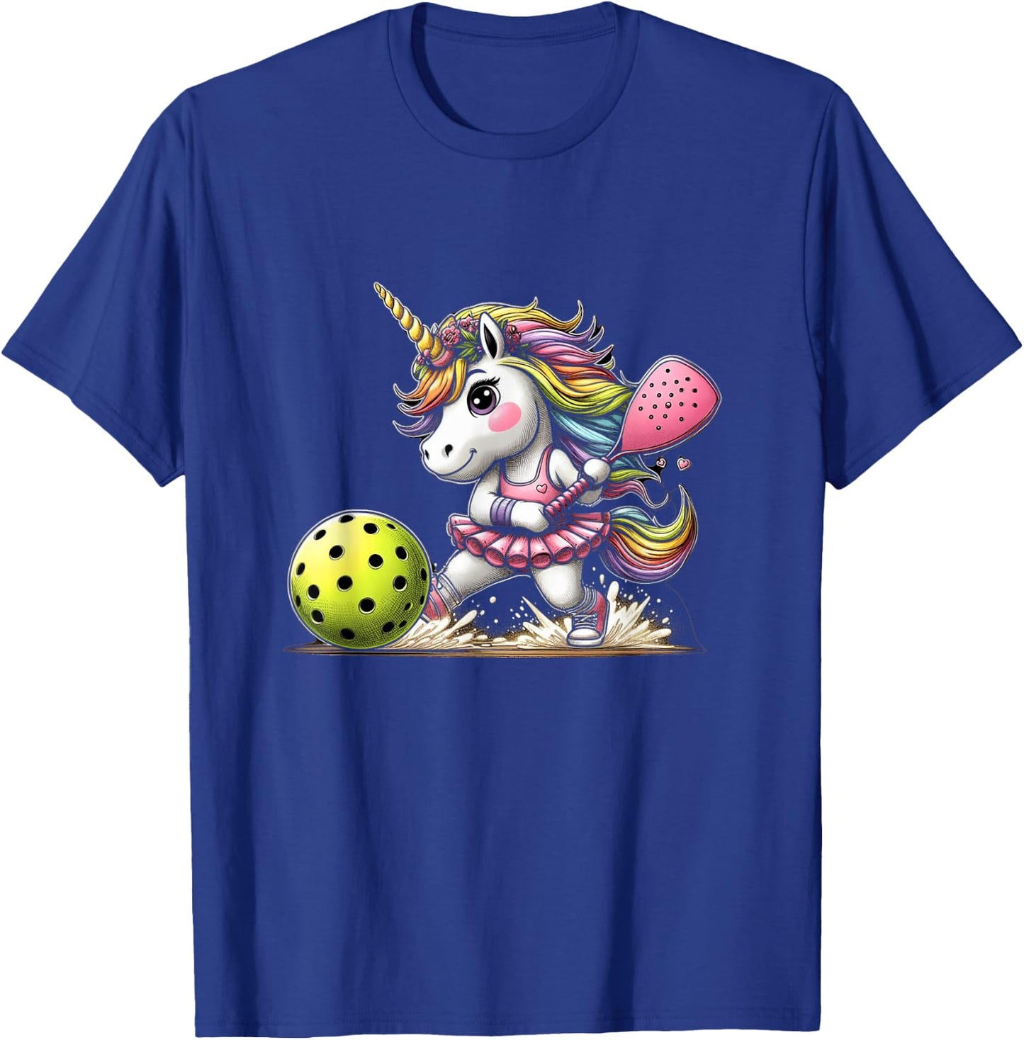 Unicorn Playing Pickleball Fun & Magical Sports T-Shirt - T-Shirt | Royal