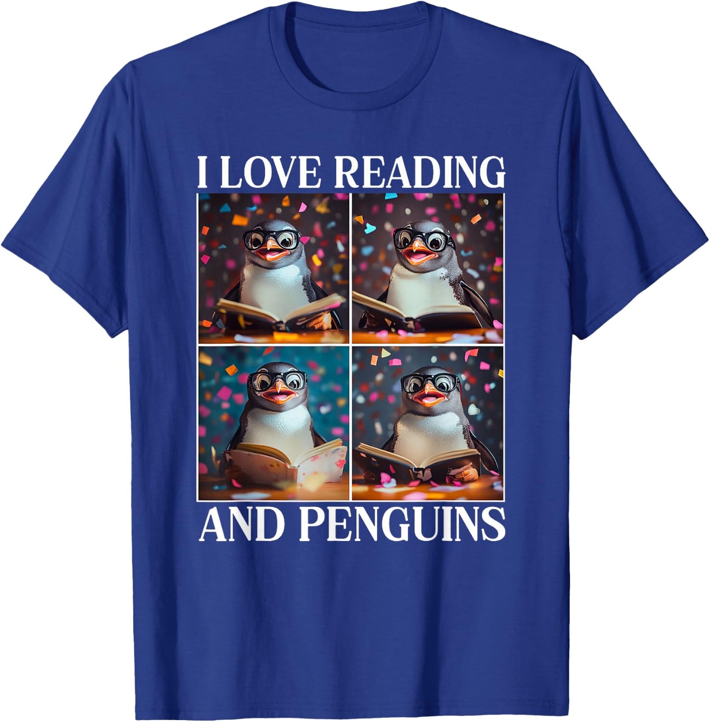 Penguin Love Reading And Penguins Child Book Lover T-Shirt - T-Shirt | Royal