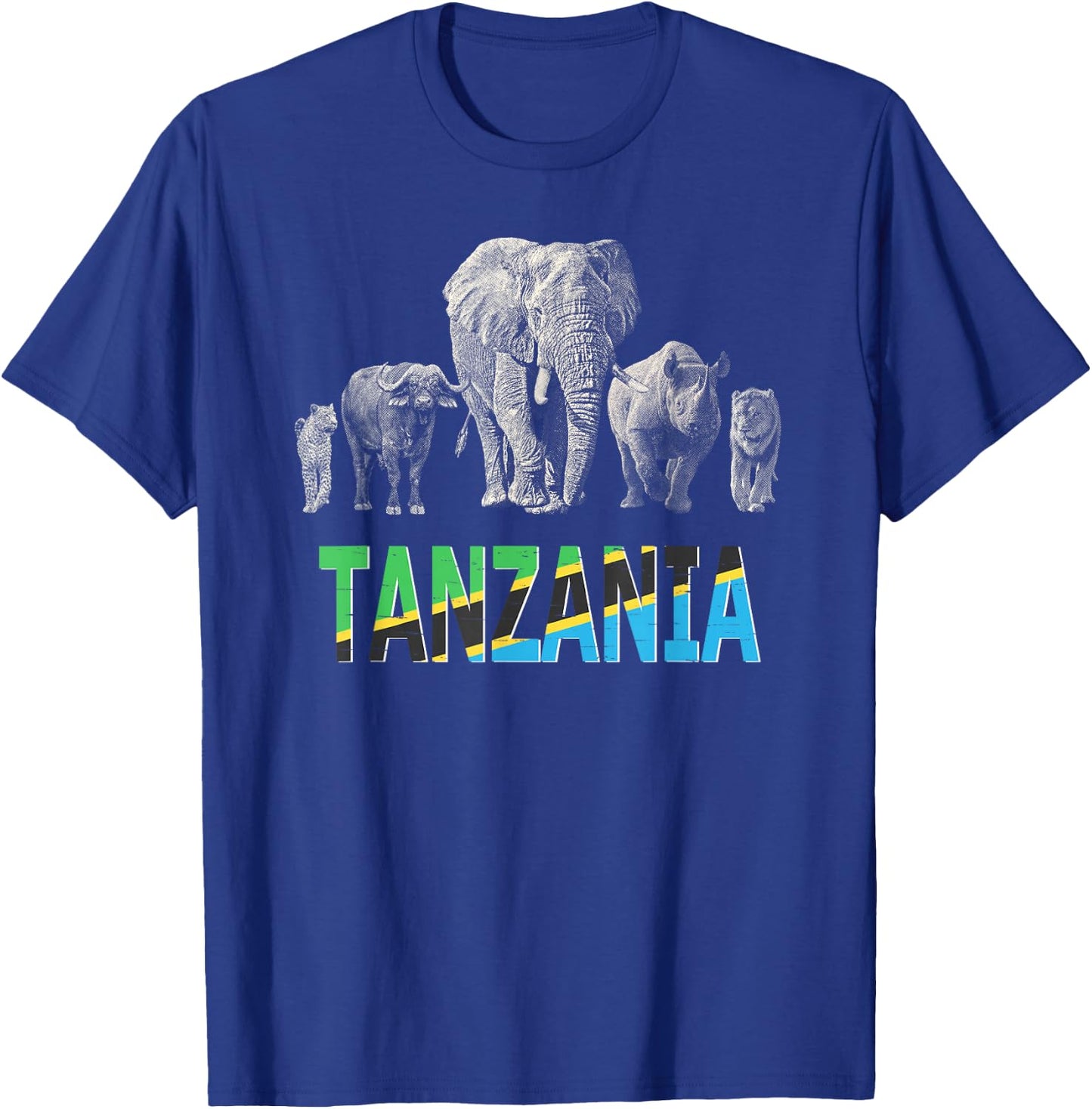 Big 5 Africa Wildlife Design for Tanzania Safari T-Shirt - T-Shirt | Royal