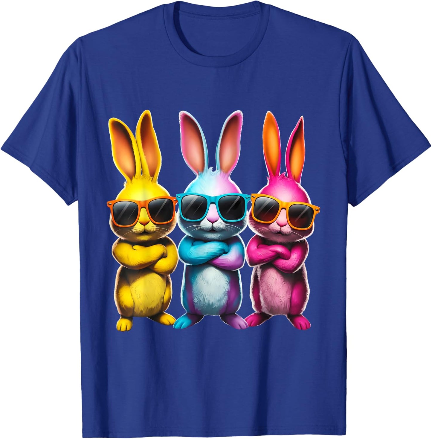 Funny Easter Bunny Cool Bunnies Kids Boys Girls Women Men T-Shirt - T-Shirt | Royal