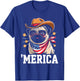 USA 'Merica Pug 4th of July Men Women Kids Funny Patriotic T-Shirt - T-Shirt | Royal