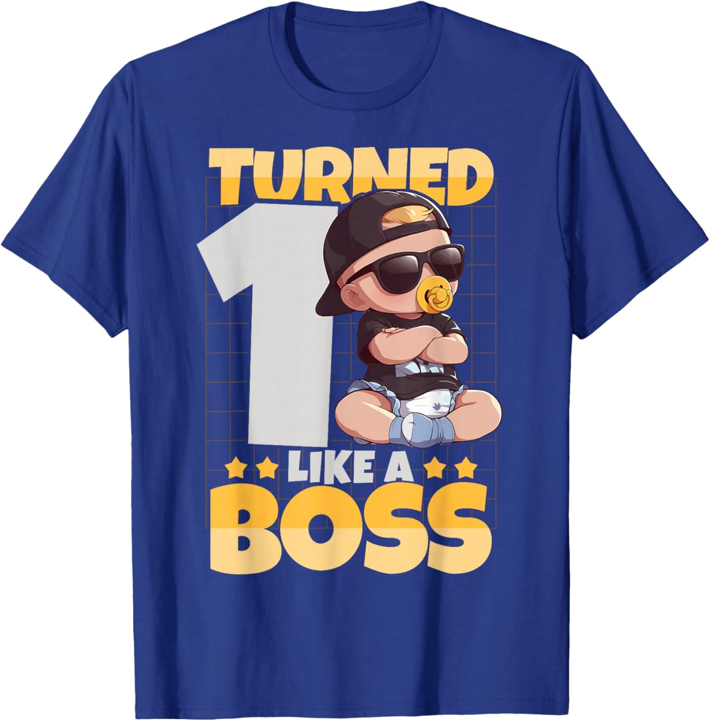 Baby 1st Birthday Boy Girl 1 Year Like a Boss Kids T-Shirt - T-Shirt | Royal