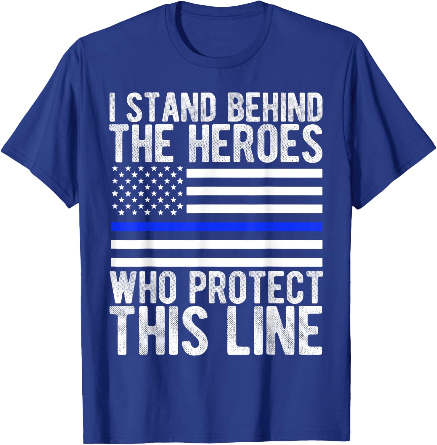 Thin Blue Line Flag - Police Hero Law Enforcement Support T-Shirt - T-Shirt | Royal