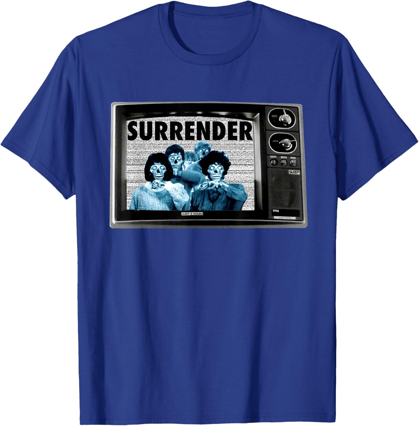SURRENDER 1980s retro movies they obey live alien ufo secret T-Shirt - T-Shirt | Royal