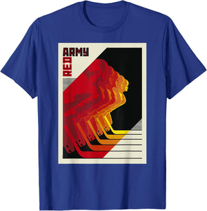 SOVI8 Vintage Propaganda Red Army Hockey Team Film Poster T-Shirt - T-Shirt | Royal