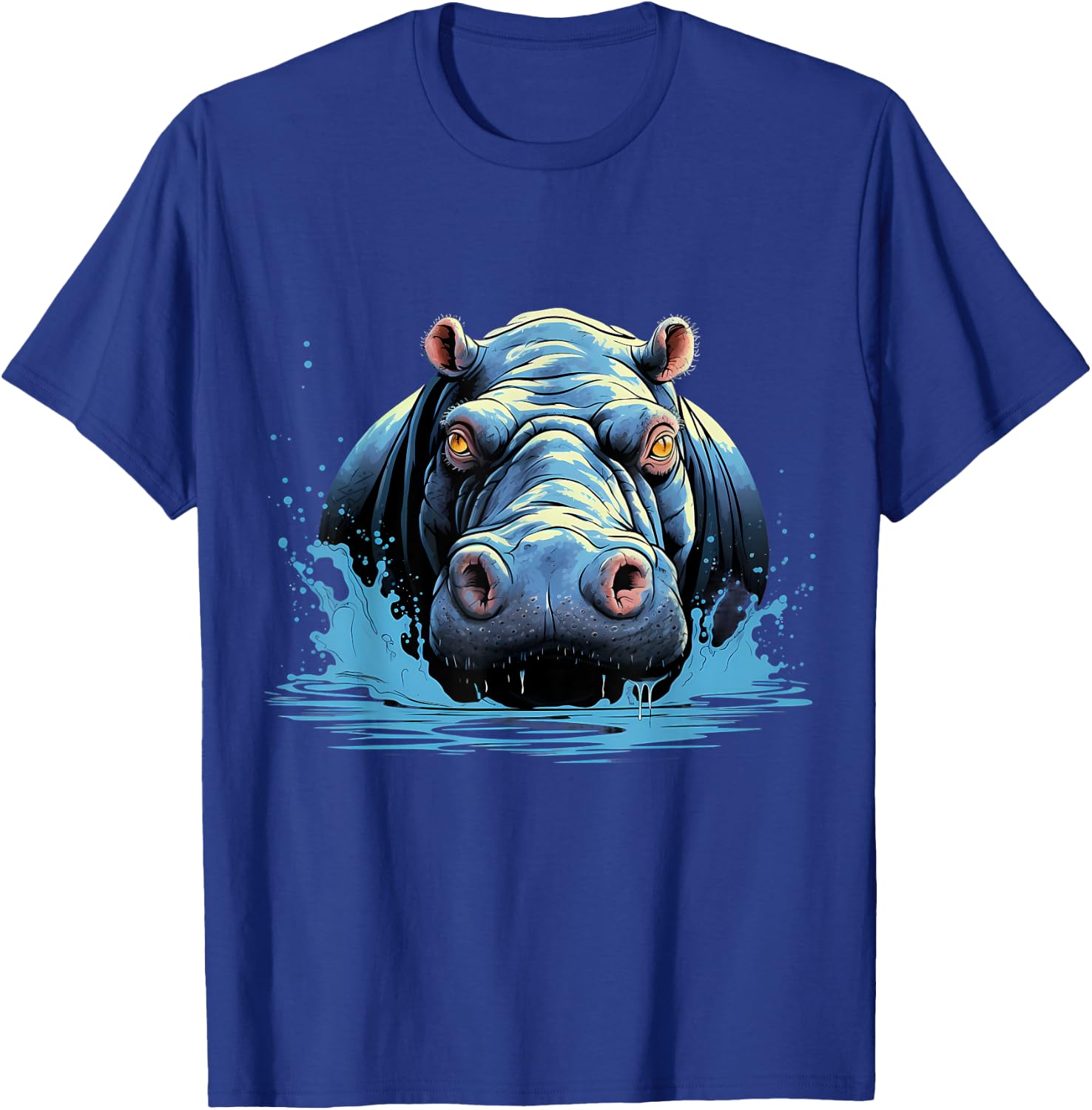 Hippo Portrait Hippopotamus Motif Artwork Wildlife Safari T-Shirt - T-Shirt | Royal
