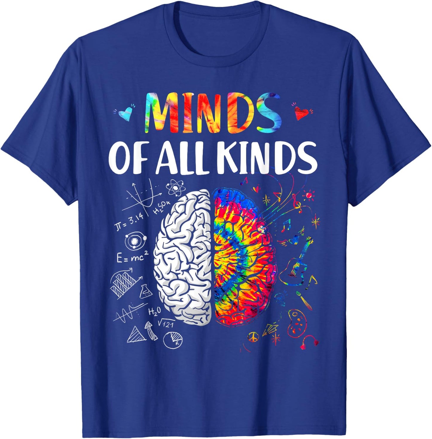 Minds of all kinds Neurodiversity Autism Awareness ADHD ASD T-Shirt - T-Shirt | Royal