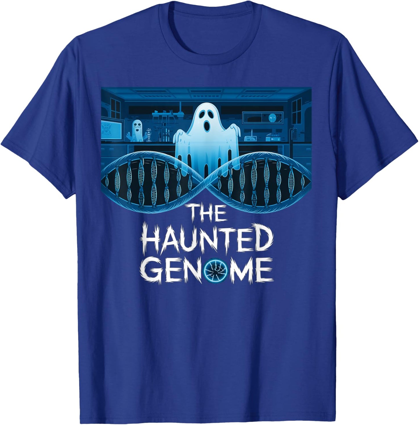 The haunted genome, halloween edition, biology halloween T-Shirt - T-Shirt | Royal