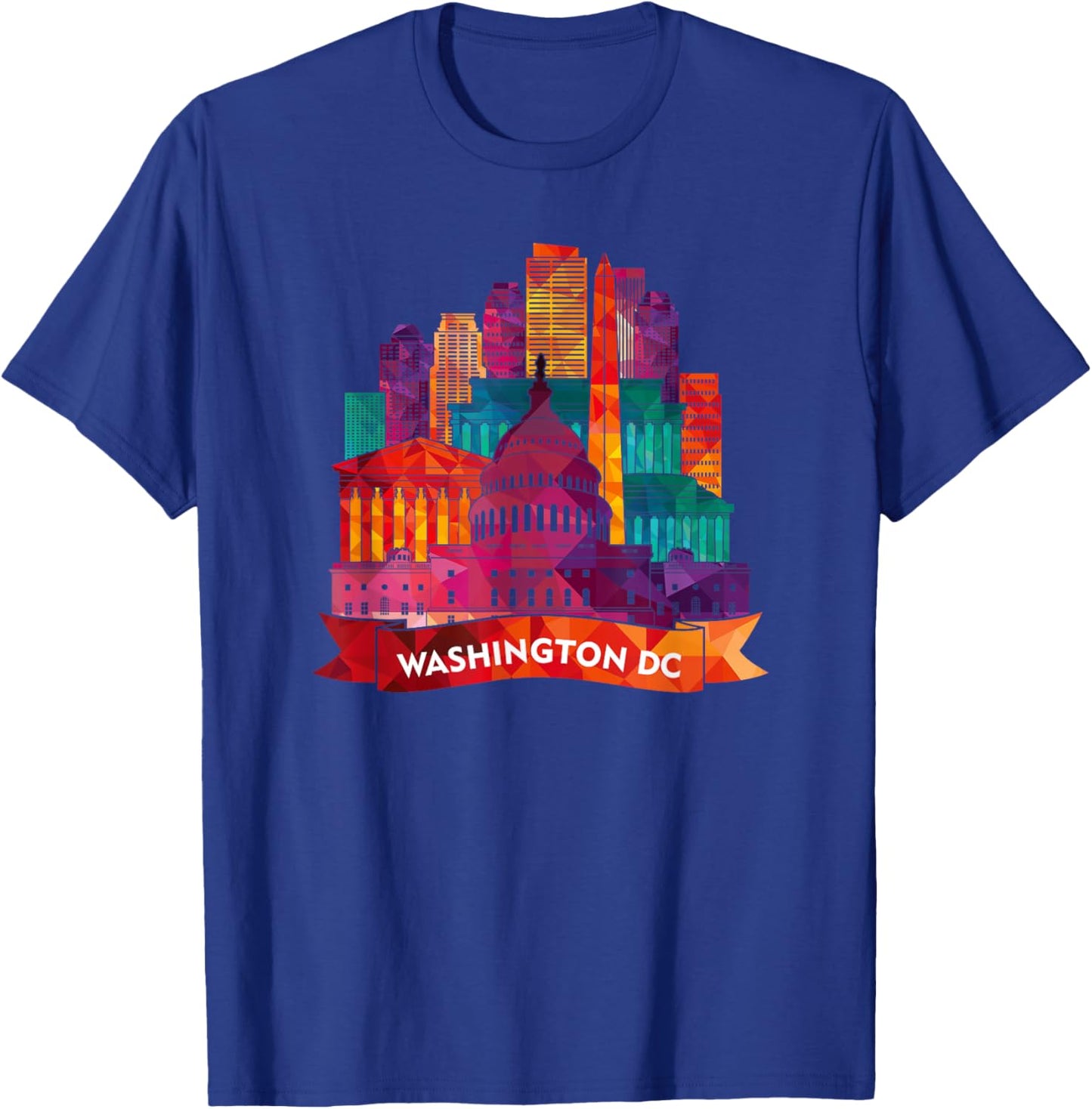 Washington DC USA Capital Landmarks Art Souvenir T-Shirt - T-Shirt | Royal
