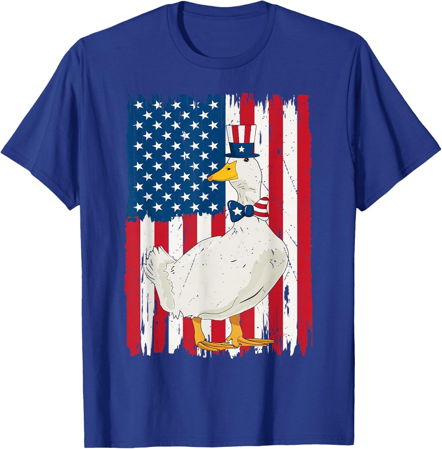 4th Of July Duck And American US Flag Patriotic Duck Lover T-Shirt - T-Shirt | Royal