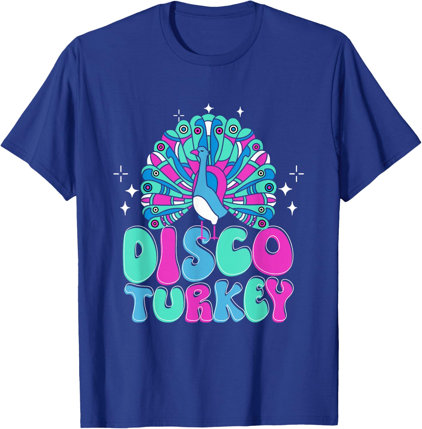Peacock Disco Turkey Ornithologist Bird Lover Zookeeper T-Shirt - T-Shirt | Royal