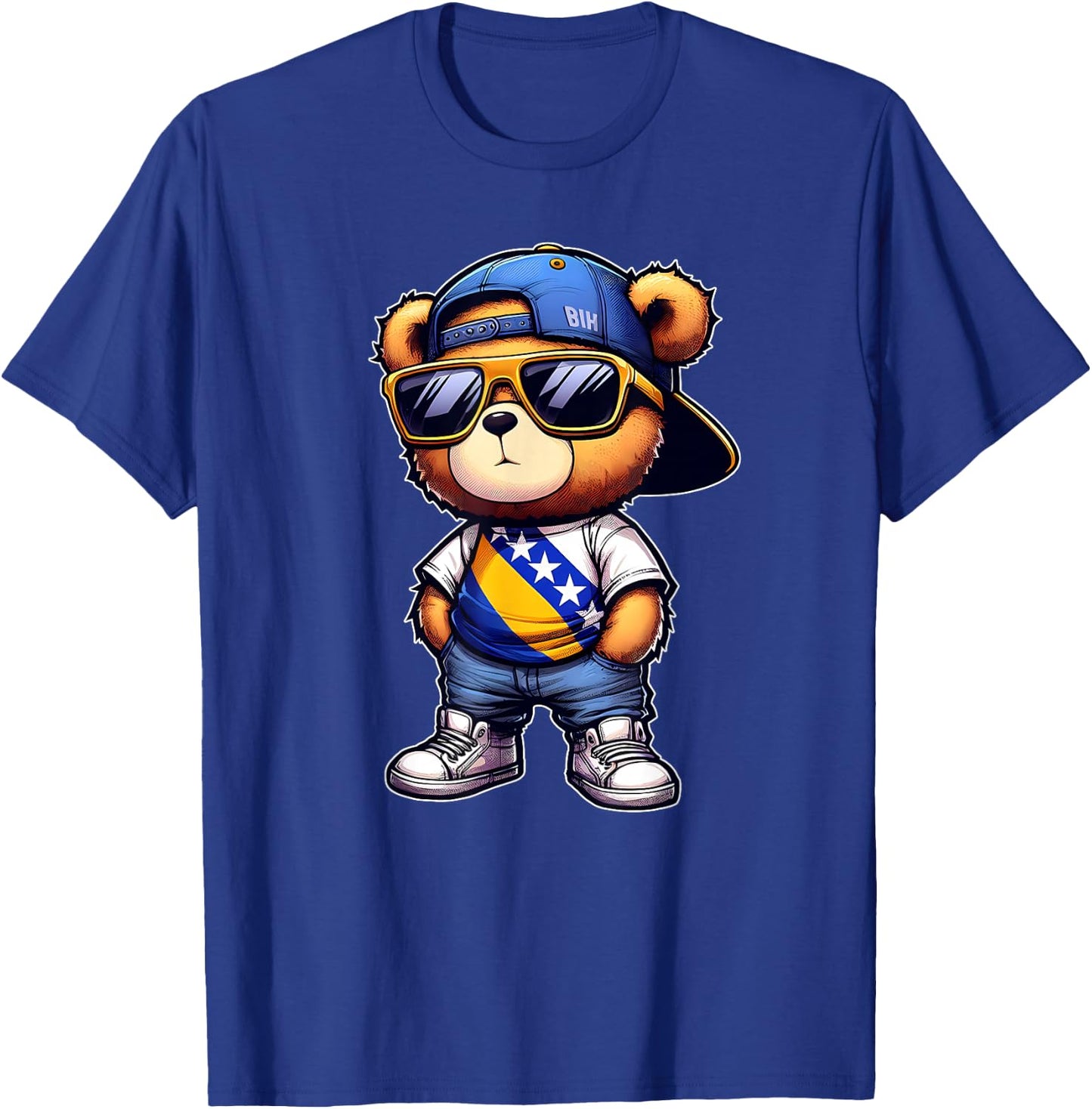 Balkan- und bosnische Geschenke Niedlicher Teddybär mit bosnischer Flagge Bosniens T-Shirt - T-Shirt | Royal