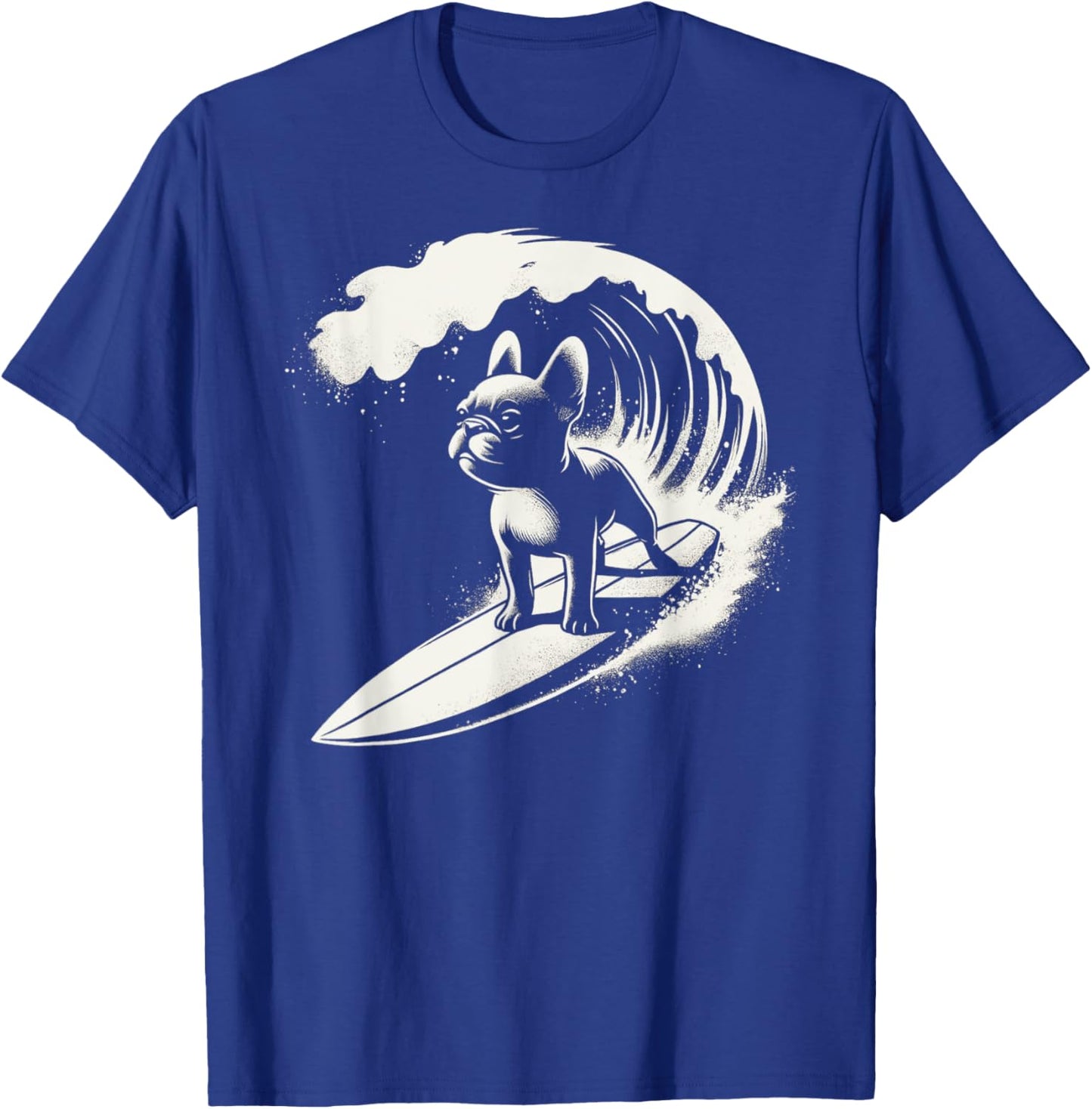 French Bulldog Surfing Ocean Wave Men Women Girls Kids T-Shirt - T-Shirt | Royal