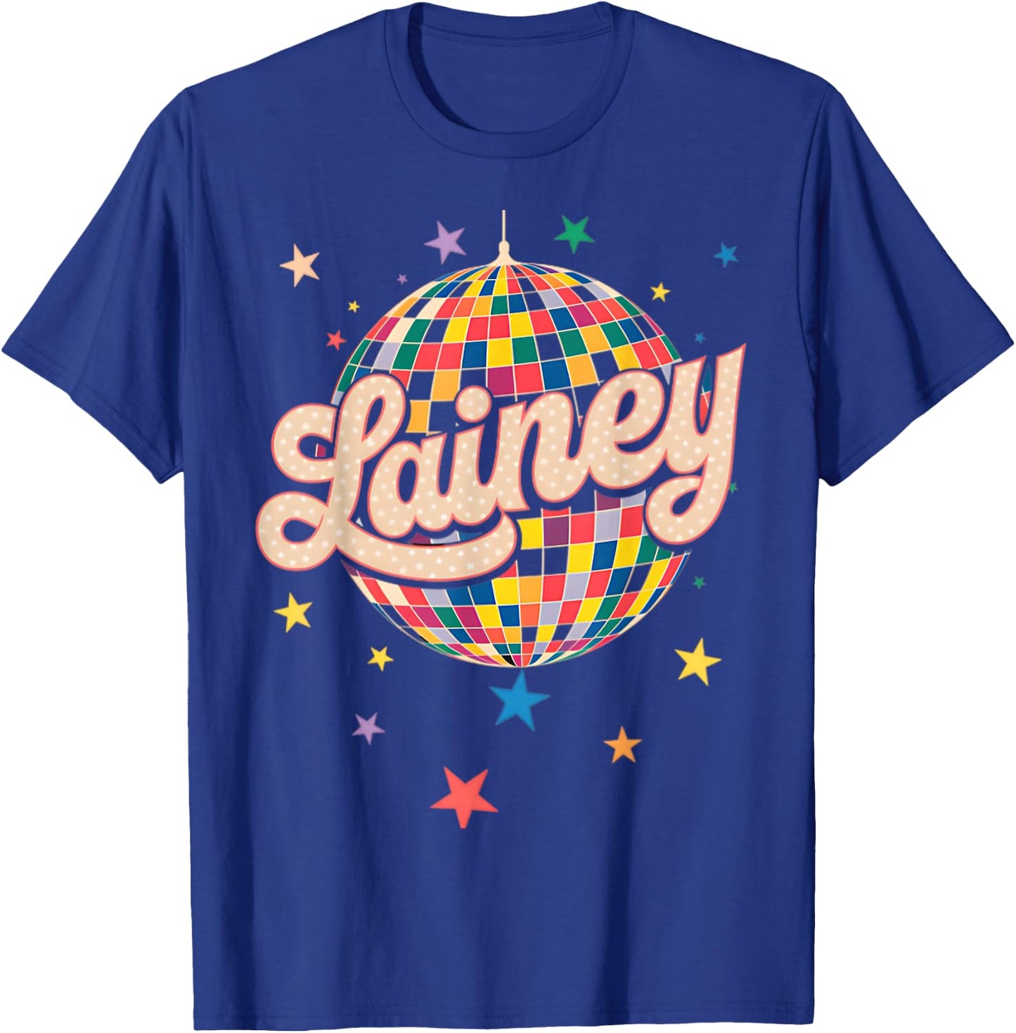 Girl Retro Lainey First Name Personalized Heart T-Shirt - T-Shirt | Royal