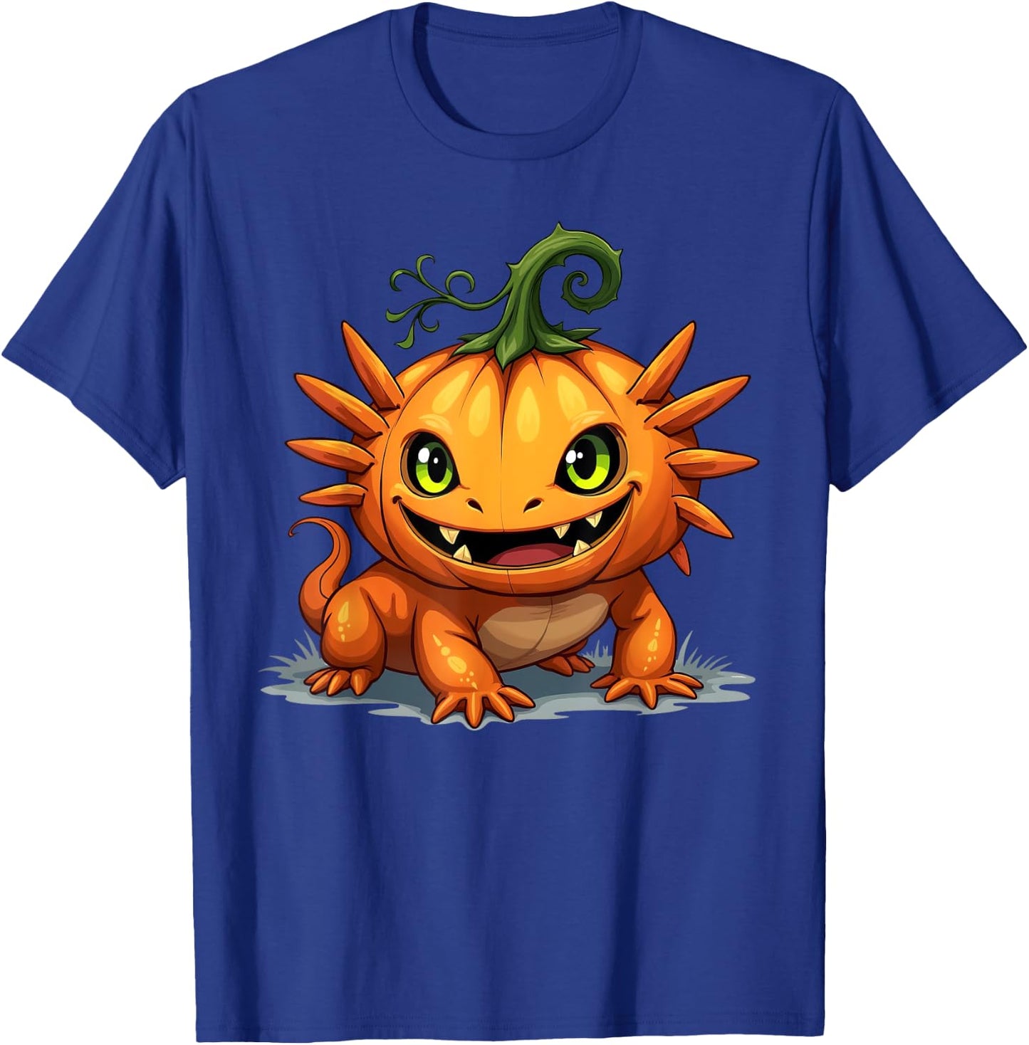 Axolotl Pumpkin Jack O Lantern Halloween Kids T-Shirt - T-Shirt | Royal