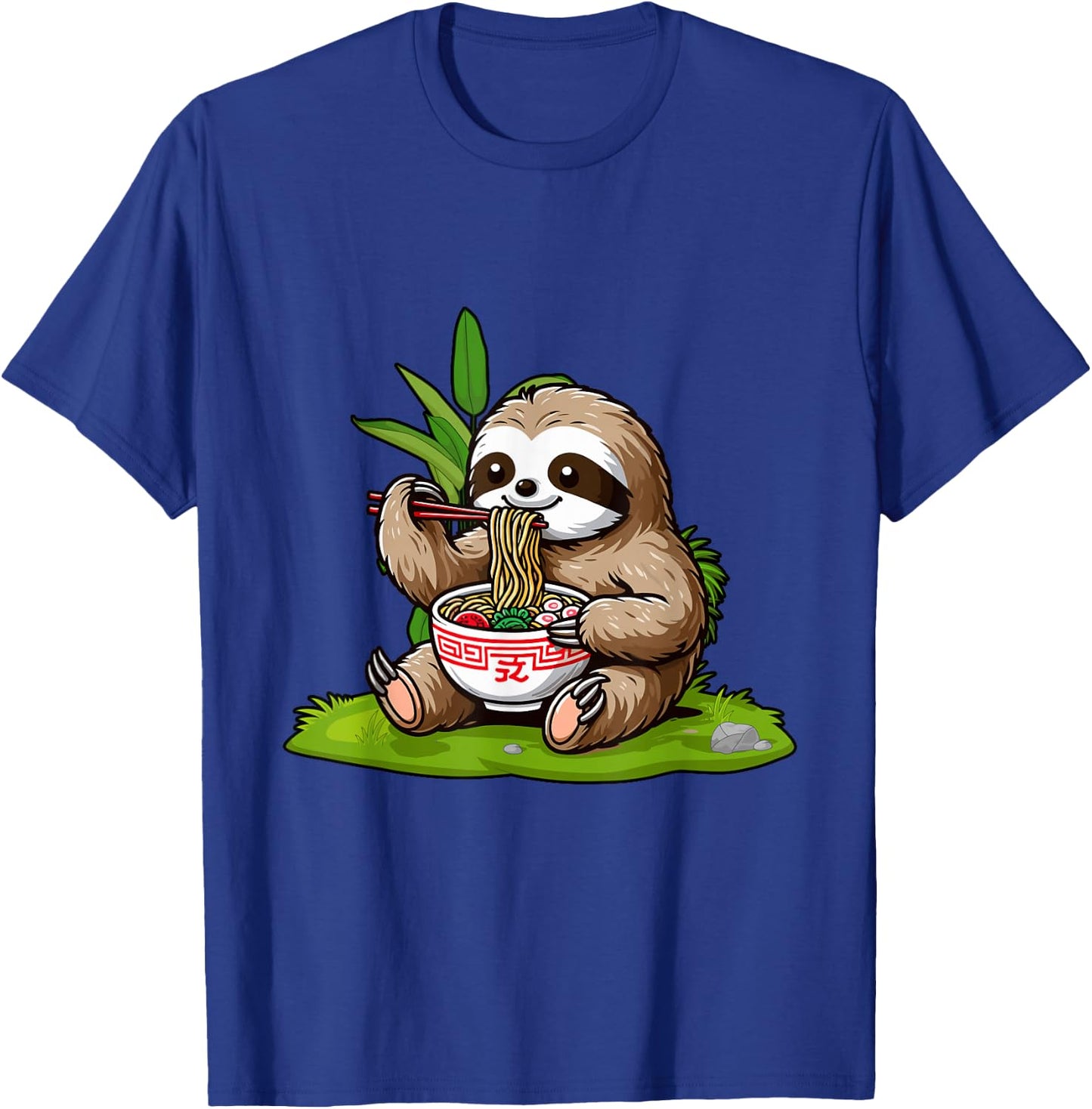 Sloth Eating Ramen Noodles Eater Ramen Food Lovers T-Shirt - T-Shirt | Royal