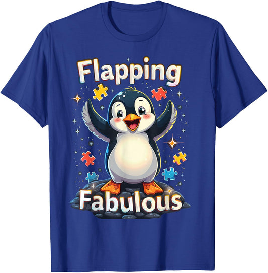 Autism Awareness Month Penguin T-Shirt - T-Shirt | Royal