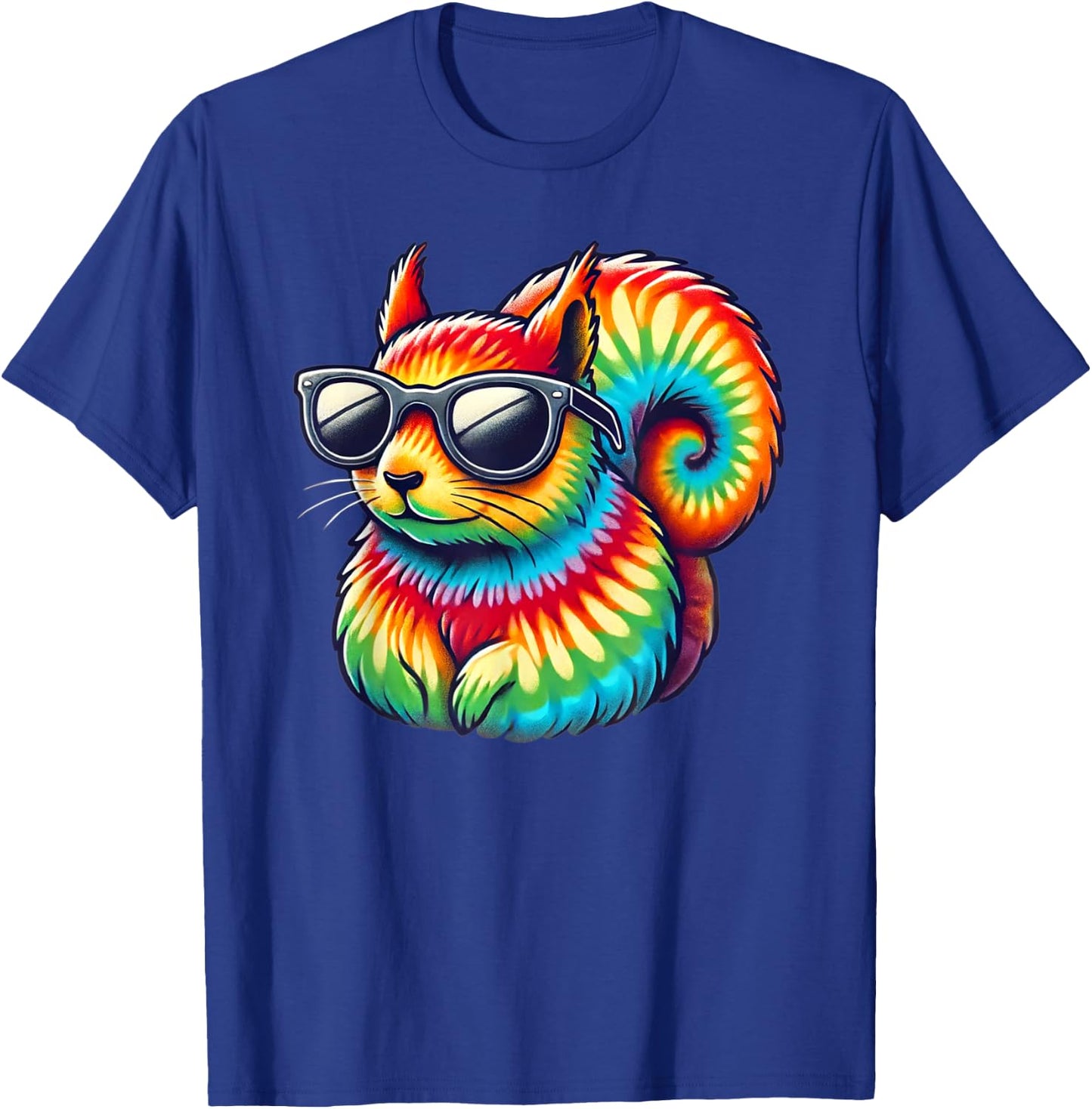 Tie Dye Art Sunglasses Squirrel Squirrels T-Shirt - T-Shirt | Royal