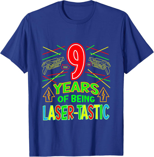 9 Jahre Laser-tastic 9. Lasertag Geburtstag T-Shirt - T-Shirt | Royal