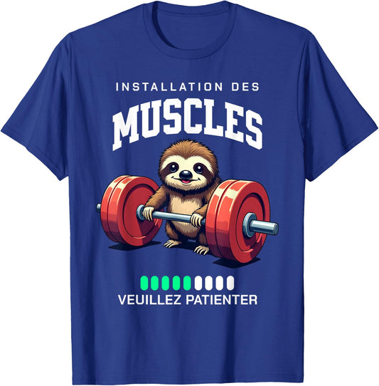 Lazy Installation Muscles Gym Bodybuilding Crossfit T-Shirt - T-Shirt | Royal
