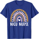 NICU Nurse ICU Neonatal Rainbow Leopard Team Tiny Humans T-Shirt - T-Shirt | Royal