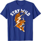 Stay Wild Tiger Cool Tiger & Lightning Bolt Retro Distressed T-Shirt - T-Shirt | Royal