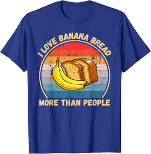 Vintage I Love Banana Bread More Than People Banana Bread T-Shirt - T-Shirt | Royal