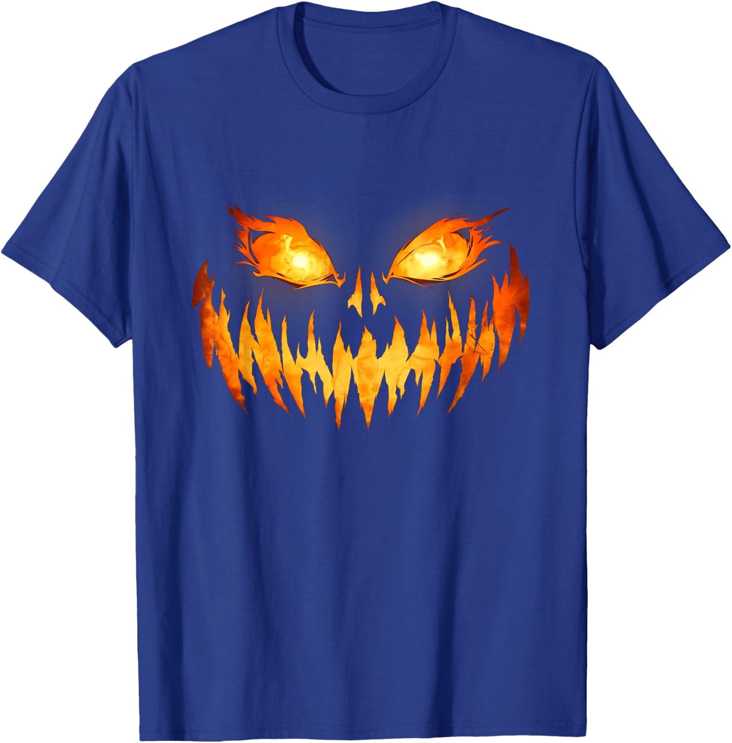Scary Spooky Jack O Lantern Face Pumpkin Halloween Men Boys T-Shirt - T-Shirt | Royal