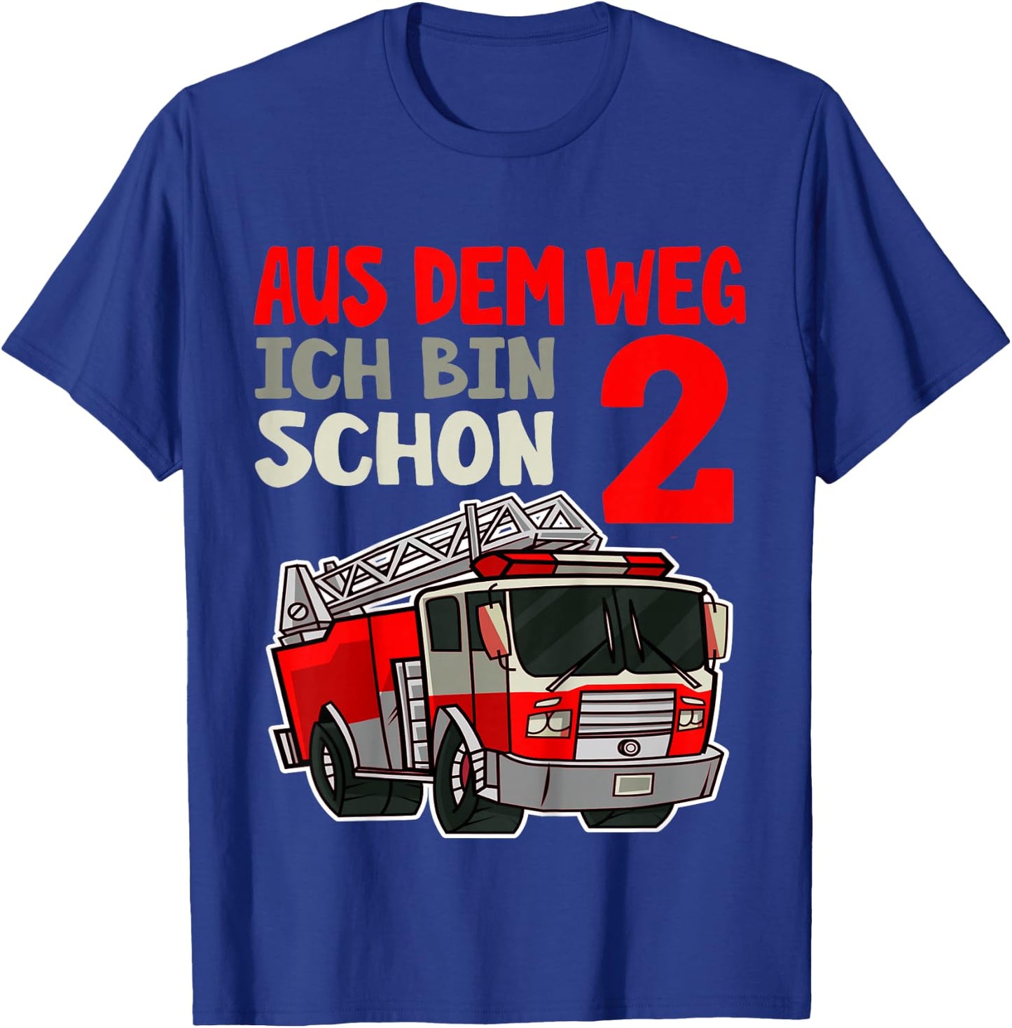 Kinder 2. Geburtstag 2 Jahre Alt Feuerwehrauto Ich Bin 2 Feuerwehr T-Shirt - T-Shirt | Royal