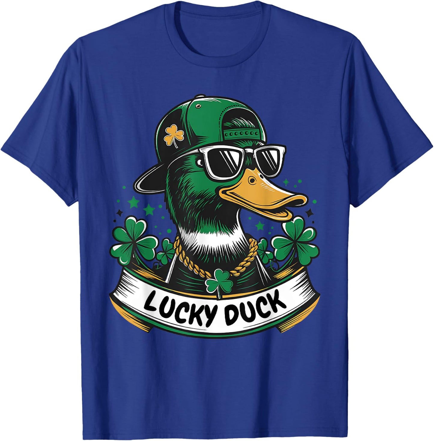 Lucky Funny Duck Shamrock St Patricks Day Ducks Lovers Irish T-Shirt - T-Shirt | Royal
