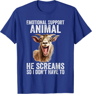 Screaming Goat Emotional Support Animal Goat Owner Raiser T-Shirt - T-Shirt | Royal