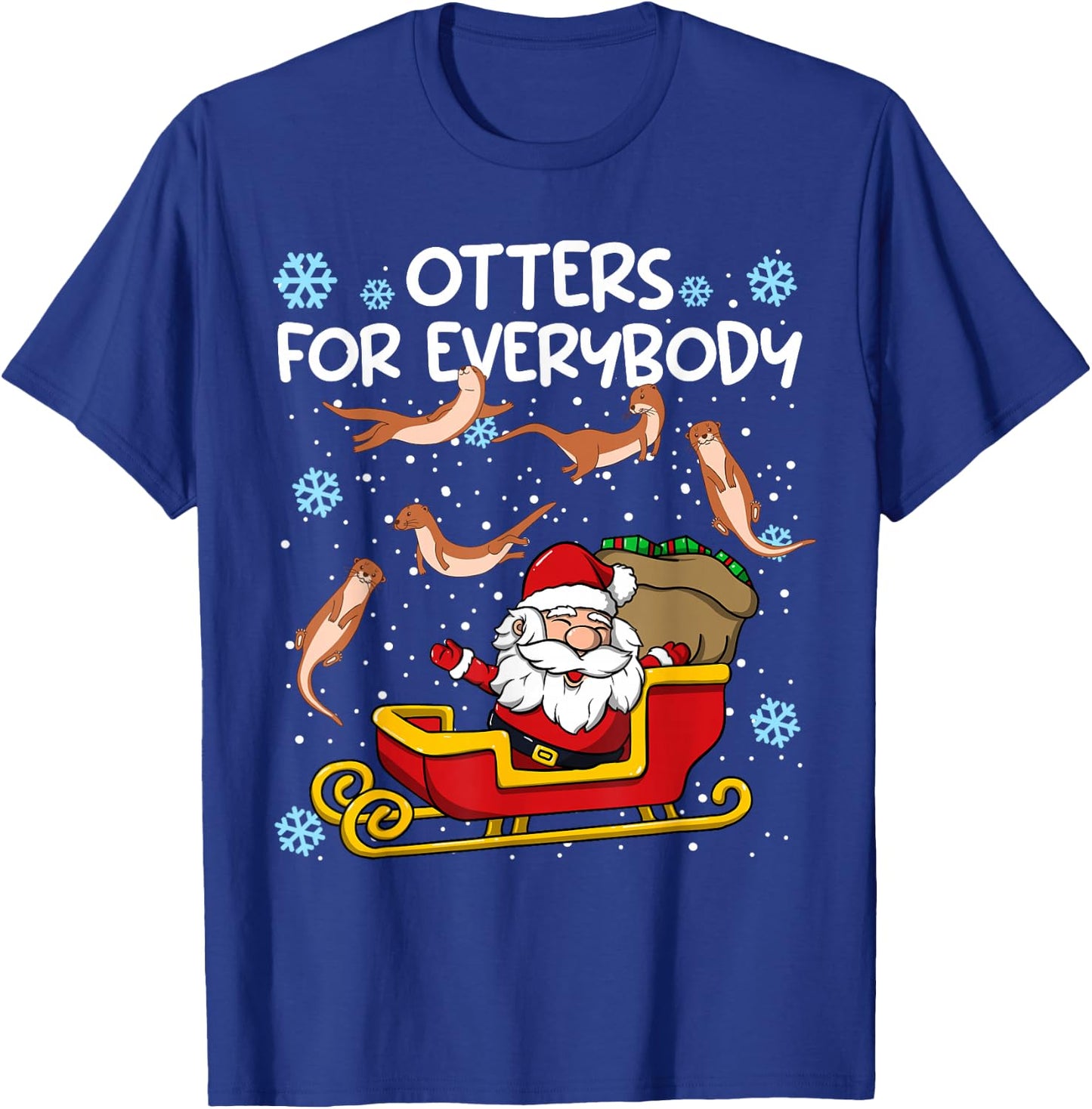 Otters for Everybody Santa Funny Christmas Otter T-Shirt - T-Shirt | Royal