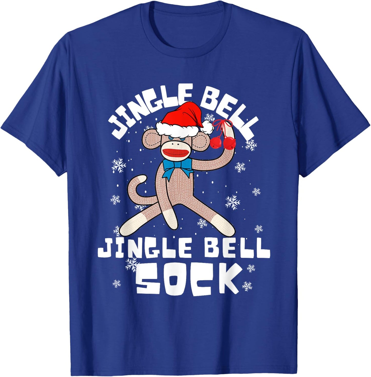 Jingle Bell Jingle Bell Sock Funny Sock Monkey Christmas T-Shirt - T-Shirt | Royal