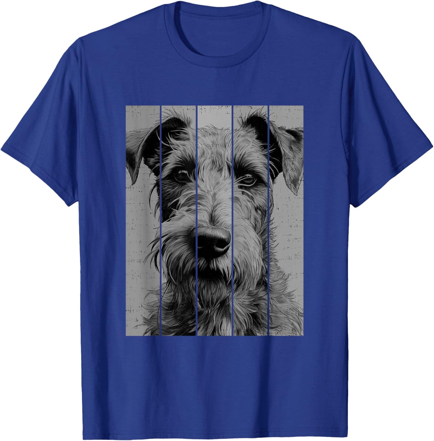 Cool Irish Terrier Portrait Black And White Style T-Shirt - T-Shirt | Royal
