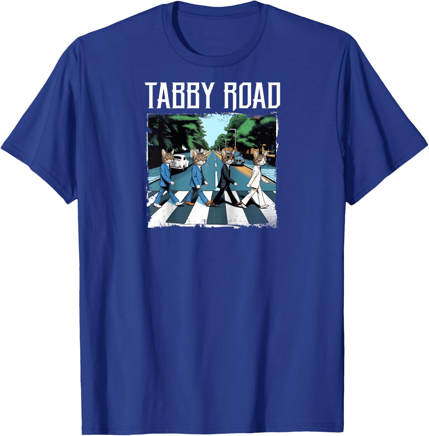 Tabby Road For Cat Lovers And Old Rock Puns Raglan Baseball T-Shirt - T-Shirt | Royal