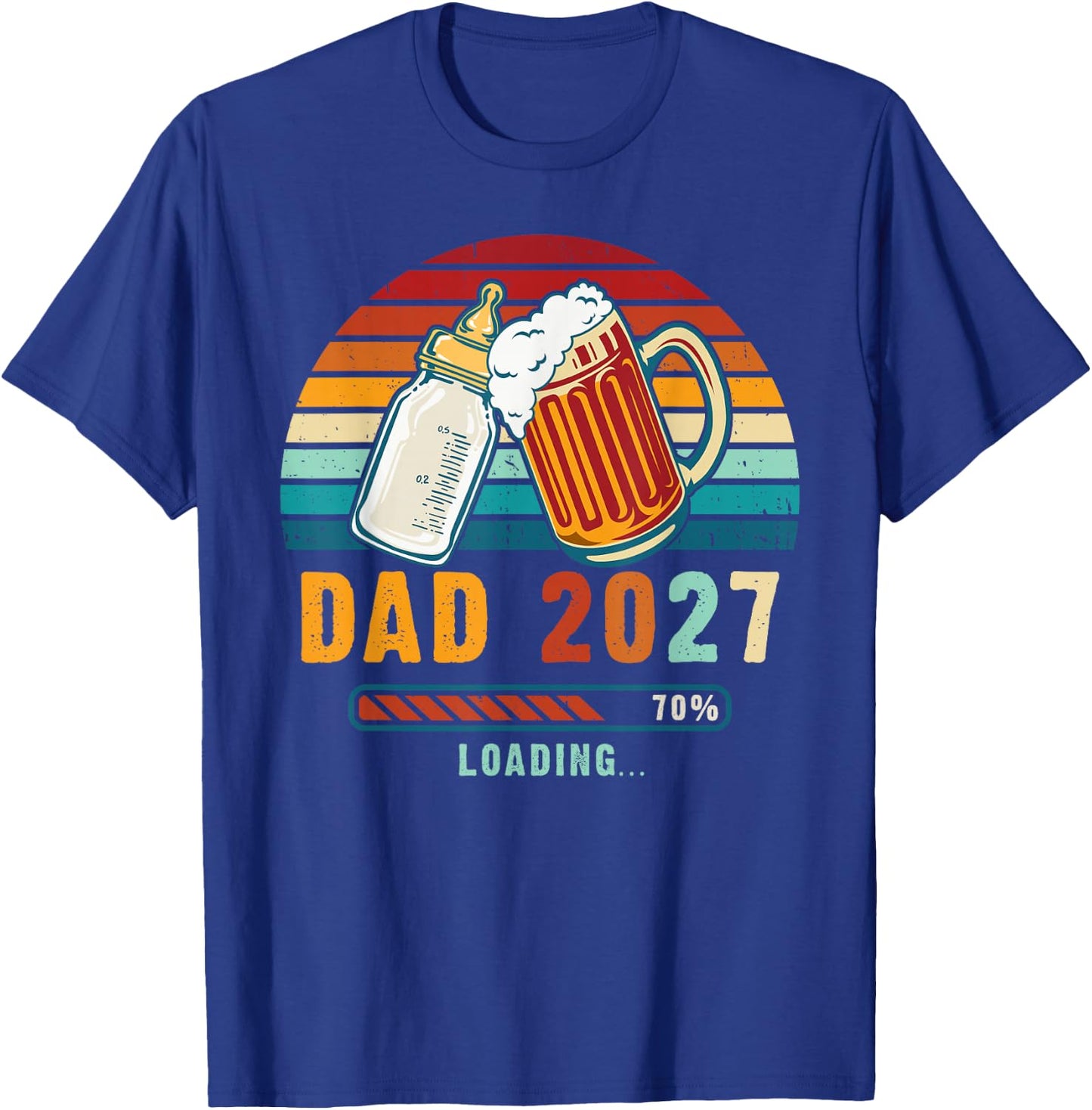 Dad 2027 Loading Baby Reveal Expecting Father T-Shirt - T-Shirt | Royal